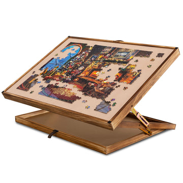 Lavievert 2 In 1 Reversible Jigsaw Puzzle Board, Angle & Height Adjustable Wooden Puzzle Plateau Easel For Adults, Portable Tilt
