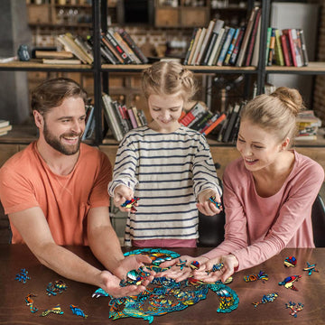Jigfoxy Wooden Puzzles For Adults, Sea Turtle Wooden Jigsaw Puzzles For Adults Kids, Unique Animal Shape Wood Cut Puzzles For Fr