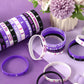 Junebrushs 42Pcs Purple Ribbon Awareness Accessories Silicone Bracelets Hope Faith Courage Wristbands For Lupus Domestic Violence Epilepsy Pancreatic Cancer Alzheimers Awareness Party Supplies