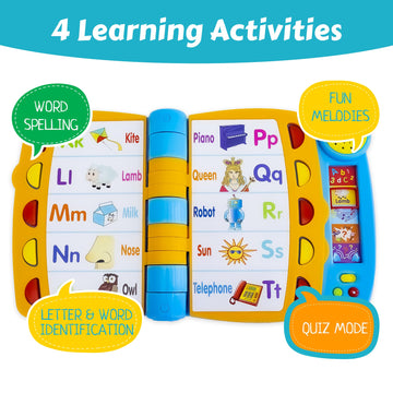 Boxiki Kids Talking Activity Book - Interactive Sound Book with 5 Learning Activities for Ages 2+ - Blue, Plastic, Model 1