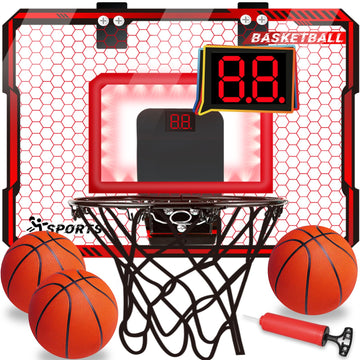 Neubsaw Basketball Hoop Indoor With Led Lights, Basketball Toys Gifts For 5 6 7 8 9 10+ Year Old Boys Kids, Indoor Over The Door