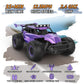 LARVEY 2WD 1:16 Scale Purple RC Car, 20 Km/h Speed, LED Lights, Rubber Tires, Amethyst Viper Color for Girls, Boys, and Adults