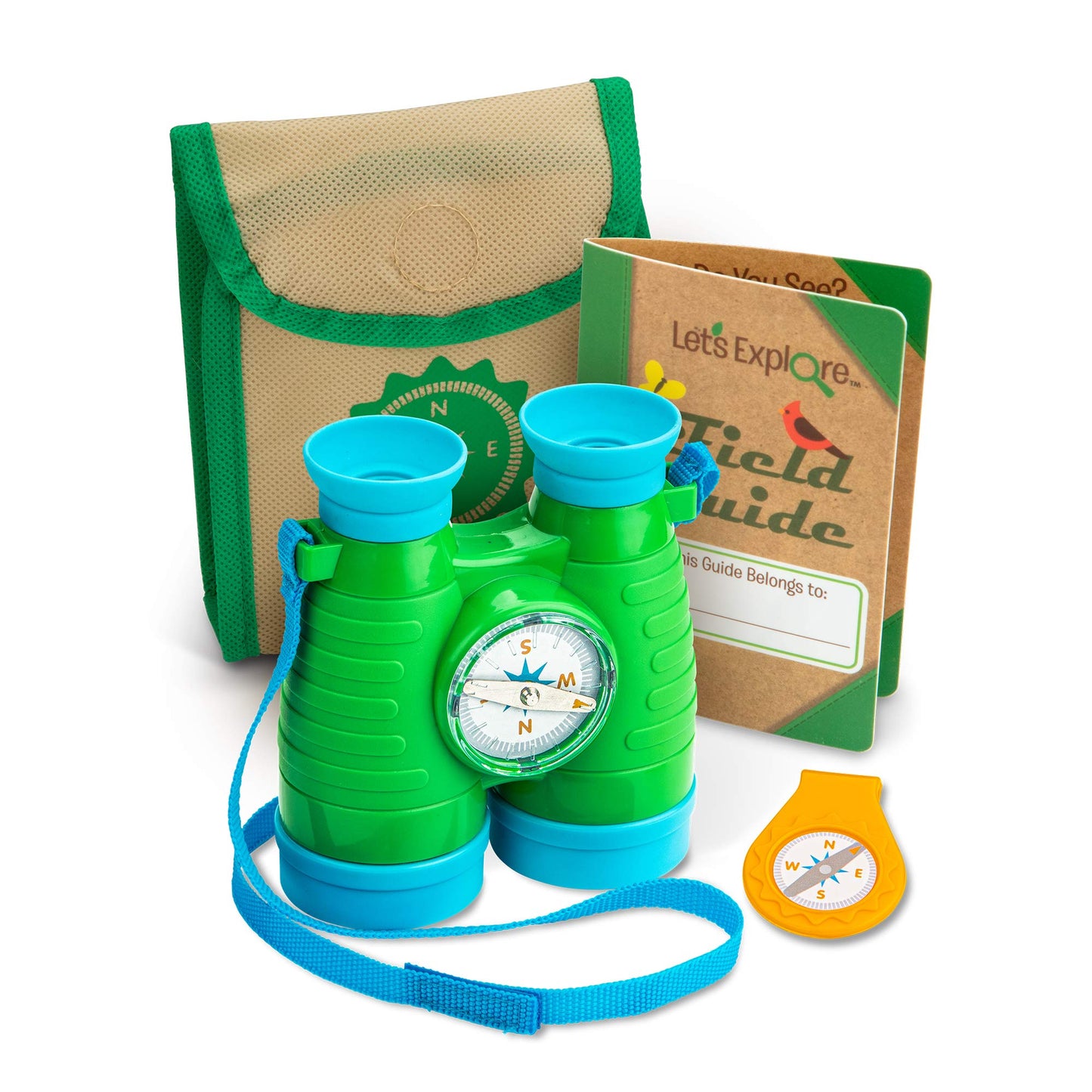 Melissa & Doug Let'S Explore Binoculars & Compass Toy Play Set | Kids Outdoor Activity Set | Toy Binoculars | Camping Play Sets For Kids | Kids Binoculars | Gifts Boys & Girls Ages 3+