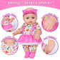 Dontno 12 Inch Baby Doll With Backpack Carrier And Accessories,Reborn Baby Doll Includes 3 Pcs Clothes And Bottles,Nipple,Burp C