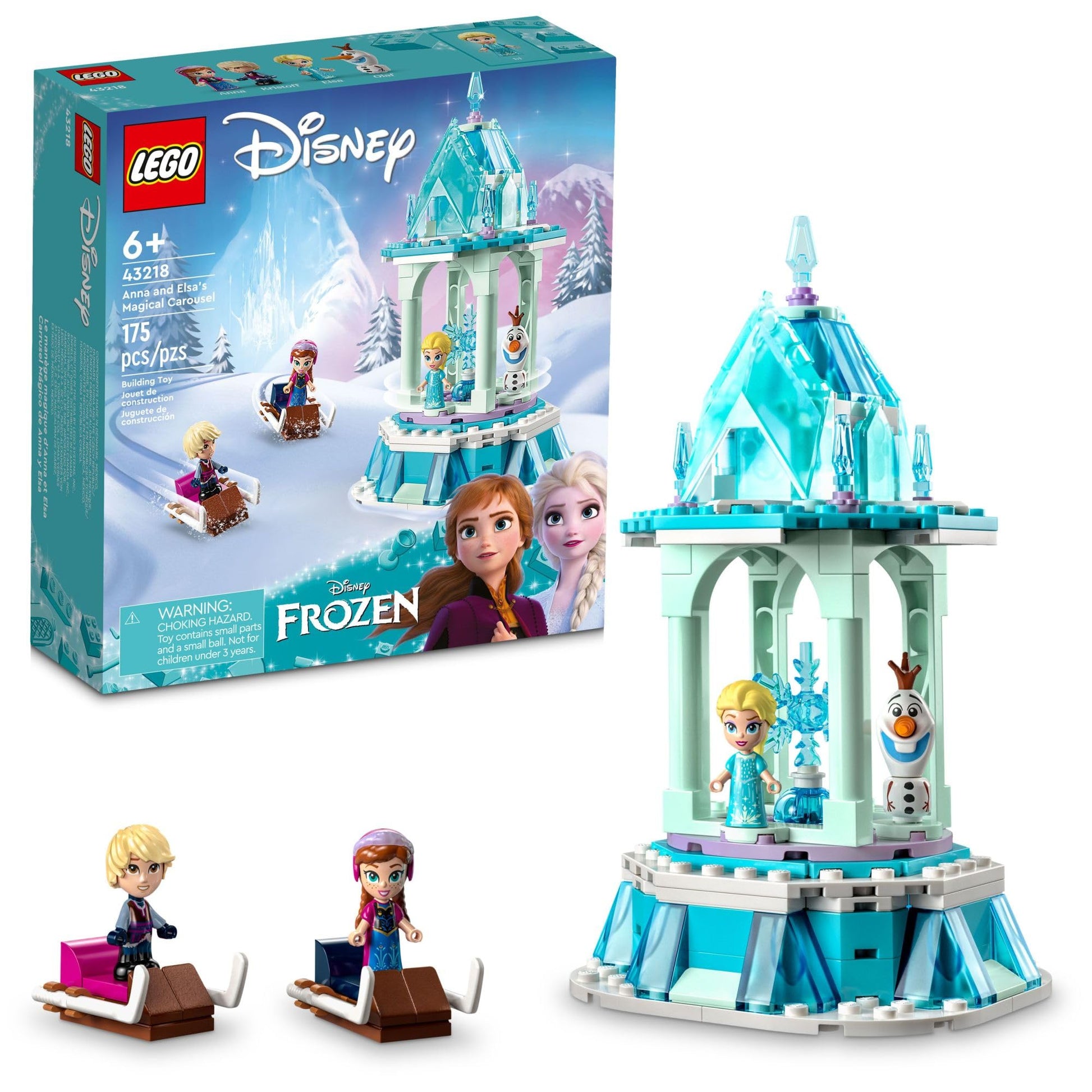Lego Disney Frozen Anna And Elsa’S Magical Carousel 43218 Ice Palace Building Toy Set With Disney Princess Elsa, Anna And Olaf, Great Birthday Gift For 6 Year Olds