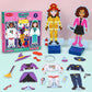 Atoylink Wooden Magnetic Dress Up Dolls For Girls Pretend Play Set, Princess/Witch/Occupations Community Helpers Matching Games Fashion Paper Dolls For Toddlers Preschool Learning Toys Gifts