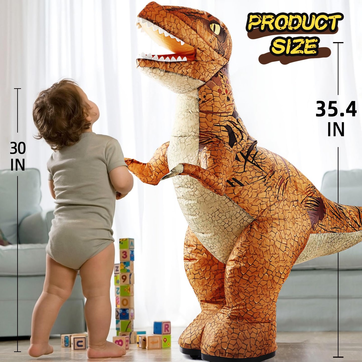 TOPMVP 2.4GHZ Remote Control Inflatable Dinosaur Toy for Kids,Electric Toy Dinosaur with Sound & 360Rotation,Rechargeable Walkin