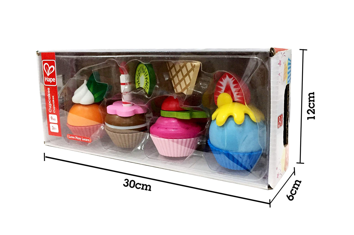 Hape Cupcakes | Colorful Wooden Cupcakes, ChildrenS Pretend Play Food Kitchen Toy
