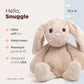 Bearington Snuggle Bunny Plush, 13.5 Inch Tan Stuffed Animal