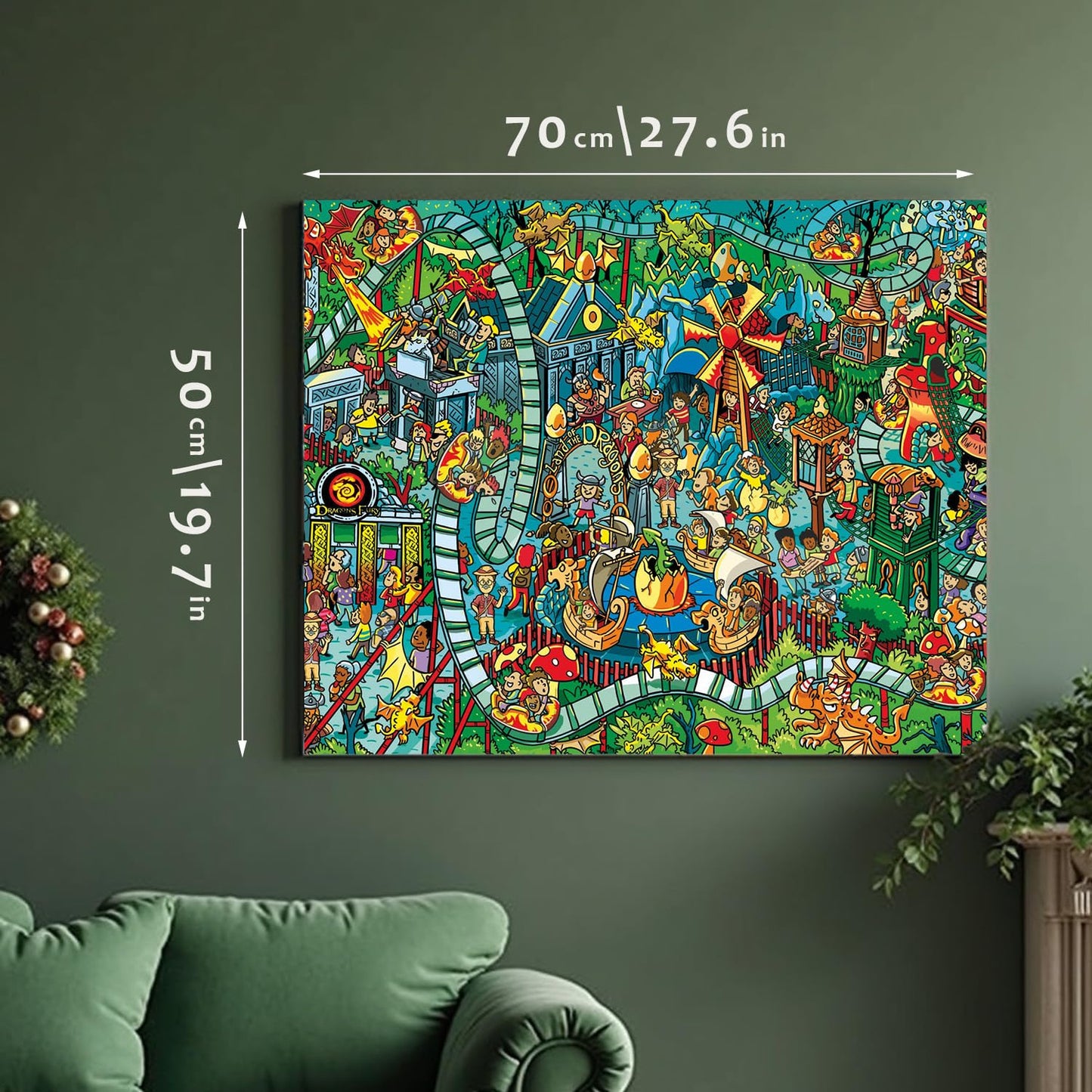 Jigsaw Puzzles For Adults, 2 Pack 1000 Pieces Ocean Park Dinosaur Park Puzzle, Cartoon Painting Challenging Puzzles For Family Activity Game Nights Gifts Fidget Stress Relief