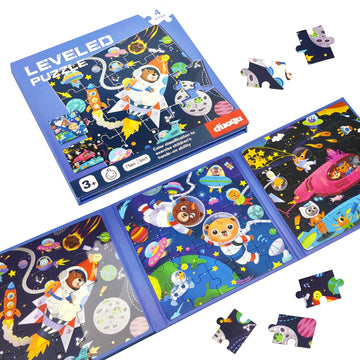 Magnetic Puzzles For Kids Ages 3-5, 3 In 1 Space Toddlers Magnet Jigsaw Puzzle Book, Kids Travel Road Trip Puzzle Toys For Boys And Girls Ages 4-8 (Space (20-25-30))