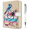 Dwiyittn Cute Bluejay Diary With Magnetic Closure - Journal For Girls, Includes Pen & 192 Lined Pages - Birthday Gift For Kids