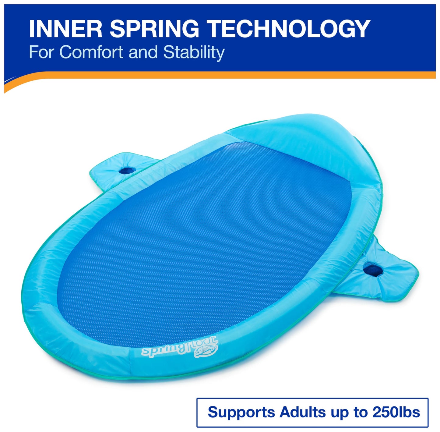 SwimWays Spring Float enhanced SunCatcher Pool Lounge Chair with Hyper-Flate Valve  Blue