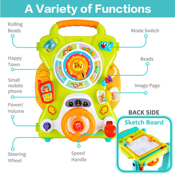 Iplay, Ilearn 3 In 1 Baby Walker Sit To Stand Toys, Kids Activity Center, Toddlers Musical Fun Table, Lights And Sounds, Learning, Birthday Gift For 9, 12, 18 Months, 1, 2 Year Old, Infant, Boy, Girl