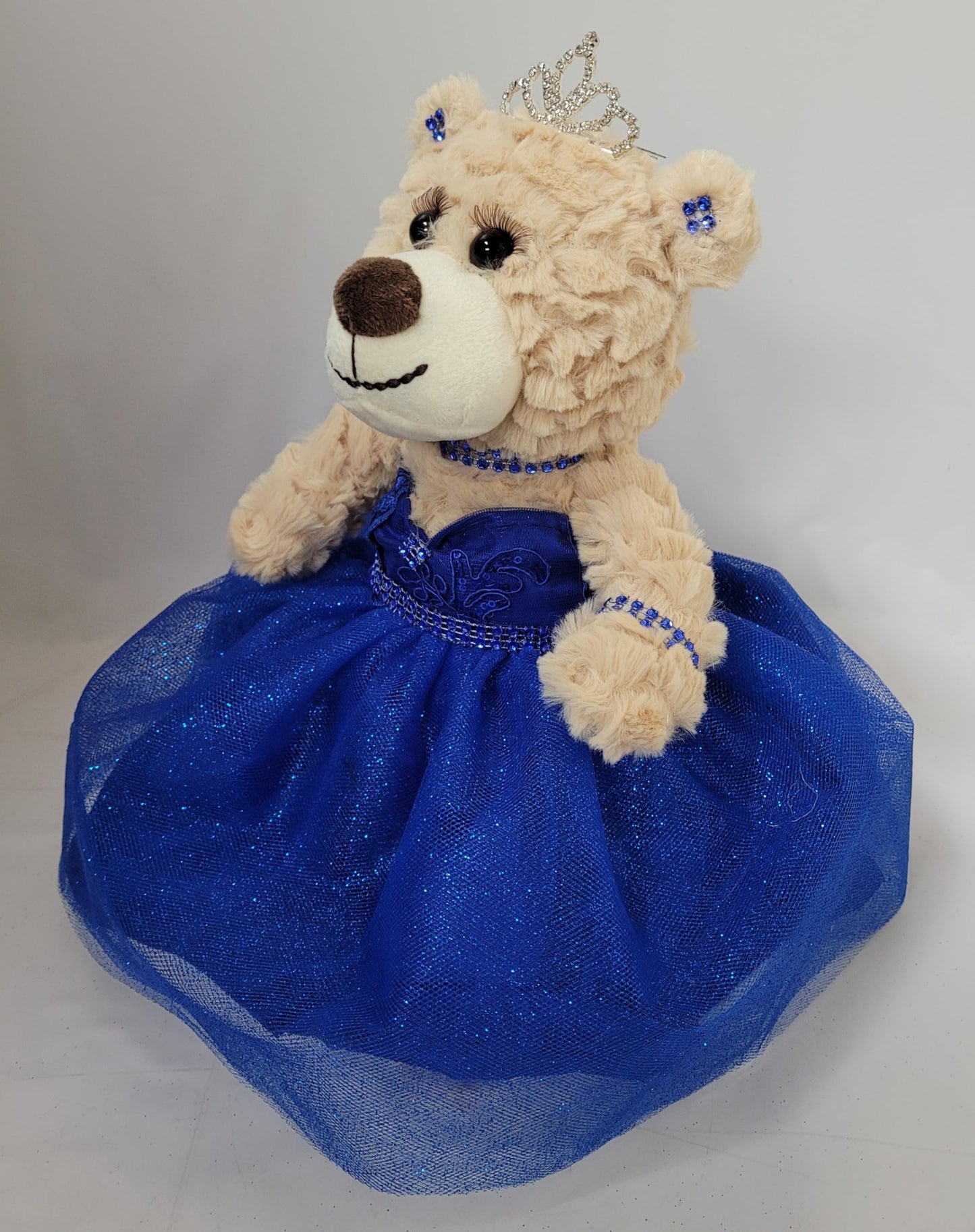 KINNEX COLLECTIONS SINCE 1997 12'' Quince Anos Last Doll Teddy Bear with Dress (Centerpiece) ~ ARC09832-15 (Royal Blue)