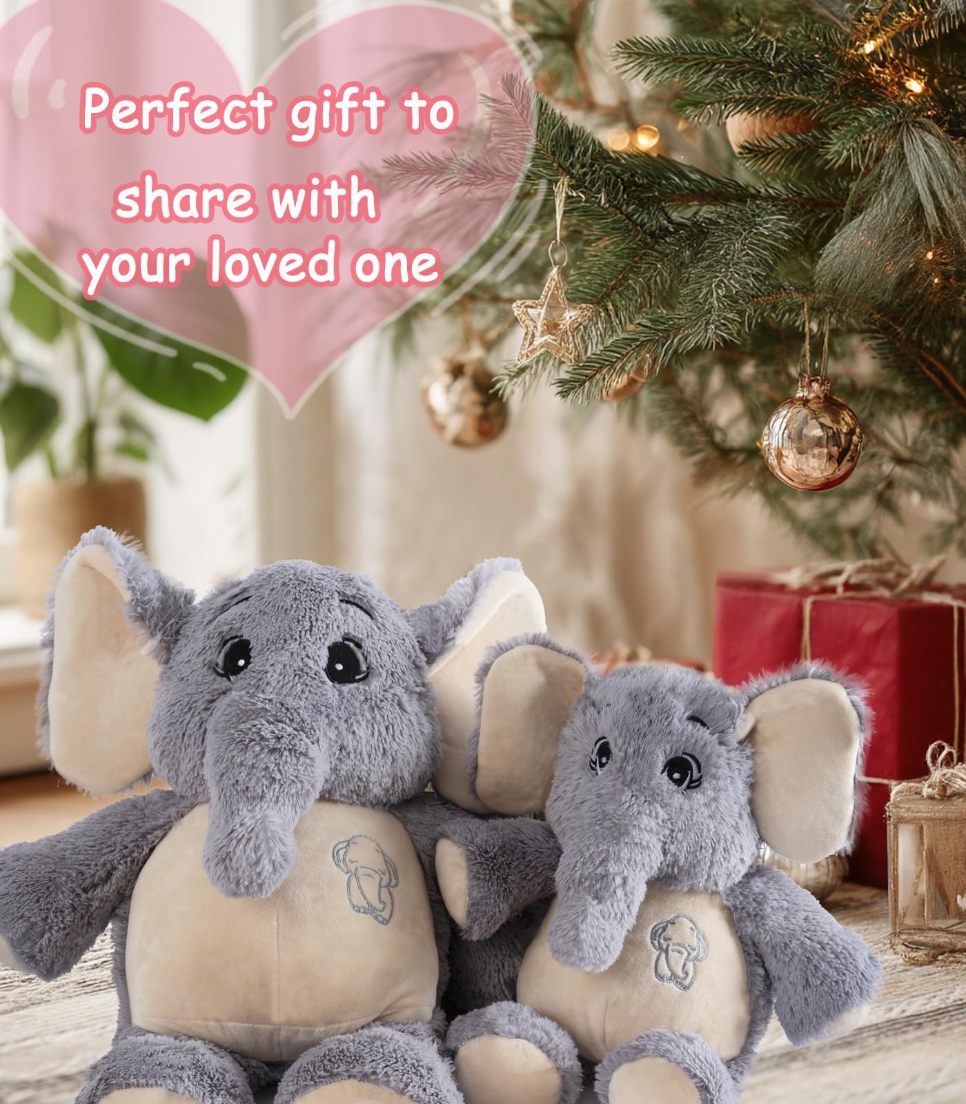 GailiMaiYa Elephant Stuffed Animal Big 15 ' ' Small Stuffed Elephant Plush Toy Soft Huggable Elephant Plush Cute Elephant Plush Toy for Girls Boys Kids Babies Gifts for Birthday Mother 's Day Christmas