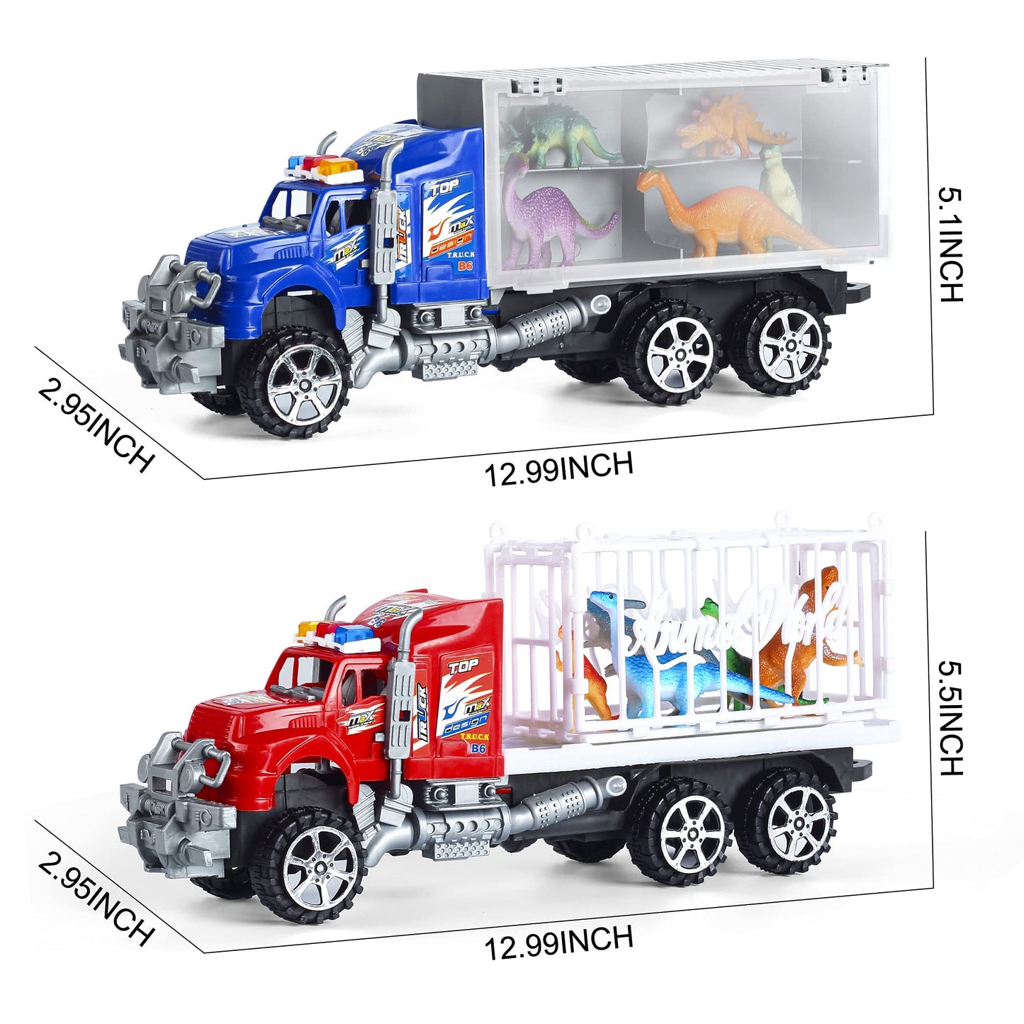 Hayuyuxo 25Pcs Dinosaur Truck Carrier With Dinosaur Playset And Play Mat, Dinosaur Car,Dinosaur Toys And Transport Car Toy Set F