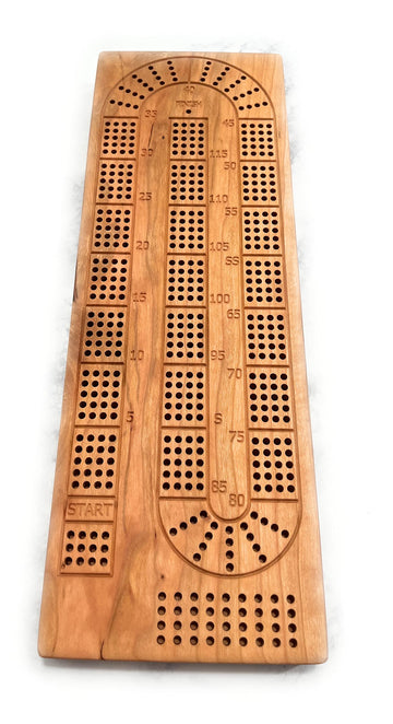 4 Track Cherry Hardwood Cribbage Board