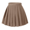 Beautifulfashionlife Womens School Uniform High Waist Flat Pleated Skirts (Xl,Dark Brown)
