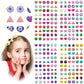 240 Piece Sticker Earrings 3D Gems Sticker Girls Sticker Earrings Self-Adhesive Glitter Craft Crystal Stickers