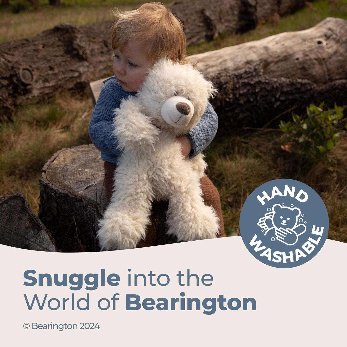 Bearington Scruffy White Plush Teddy Bear Stuffed Animal, 18 Inch