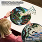 Majestic Landscape - 500 Piece Wooden Puzzles for mature-themeds - 18 x 17.5 in - Extra-Thick 5 mm Wood Puzzle  Hand-Shaped Pieces  Round XL Mosaic Design - enhanced Gift for Puzzle Lovers by LEOGOR