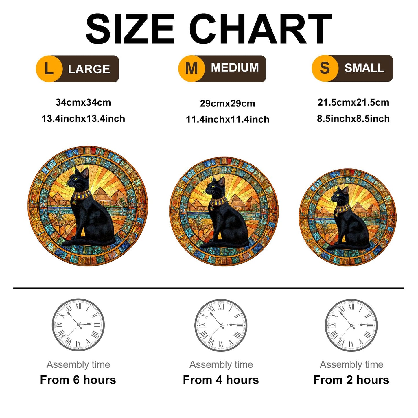 KAAYEE Wooden Puzzles for mature-themeds 200 Pieces Egyptian Cat Wooden Jigsaw Puzzles Cat Wood Puzzle Gifts for Mother 's Day mature-themeds Kids Animal Puzzle(11.4 * 11.4in)