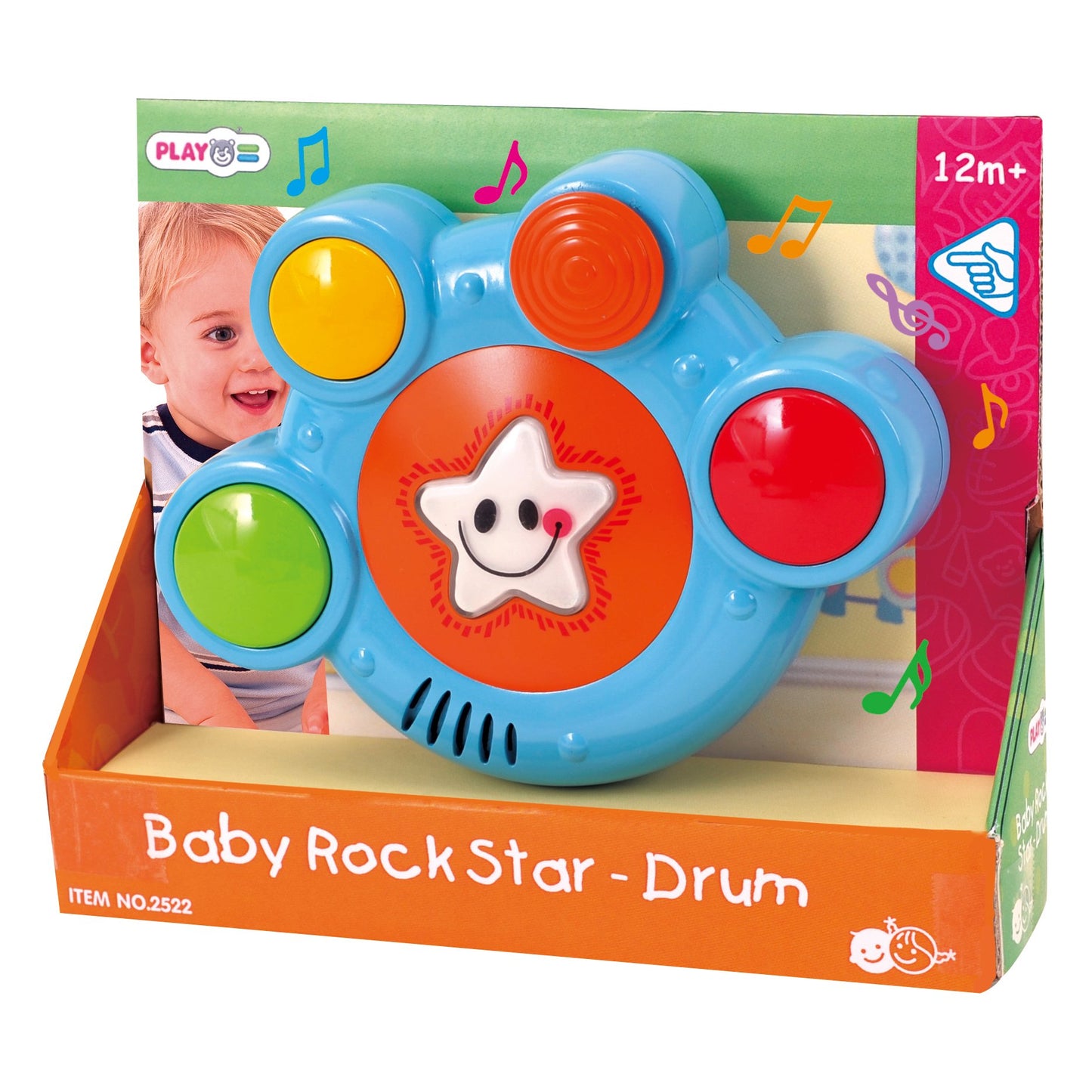 Playgo Baby Rock Star Drum | Musical Instrument Kids Drum | Musical Instruments Drum For Toddlers Baby Boys & Girls - L: 5.25 X W: 1.75 X H: 4 Inches