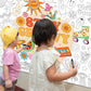 Naozinebi Groovy Coloring Poster For Kids Giant Coloring Poster Large Boho Hippie Coloring Tablecloth Jumbo Coloring Books For K