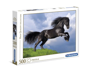 Clementoni Fresian Black Horse 500 Piece Jigsaw Puzzle For Adults