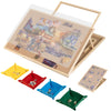 Tektalk Convertible Jigsaw Puzzle Board, Two-Way Use Adjustable Puzzle Table with Cover & 4 Colored Sorting Trays, 4-Tilting-Ang