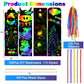 Tcvents 100 Sets Scratch Art Bookmarks Making Kit Valentine Cards for Kids, Scratch DIY Animal Bookmarks Bulk with 100 Ribbons a