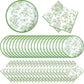 Zhehao 120 Pcs Disposable Paper Plates and Napkins Bulk Birthday Party Decorations Wedding Party Supplies(Green,Green Flowers)