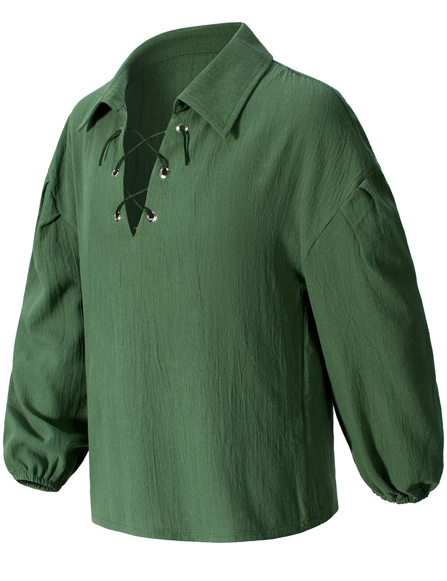 Kids Medieval Viking Pirate Renaissance Retro Costume Shirt for Boys Halloween Party Cosplay 8-10 Years Green