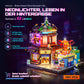 FUNWHOLE Cyberpunk Japanese-Izakaya Building Bricks Set, 1987 Pcs, LED Light Model, 11.1"x10.2"x16.2", Multicolor, F
