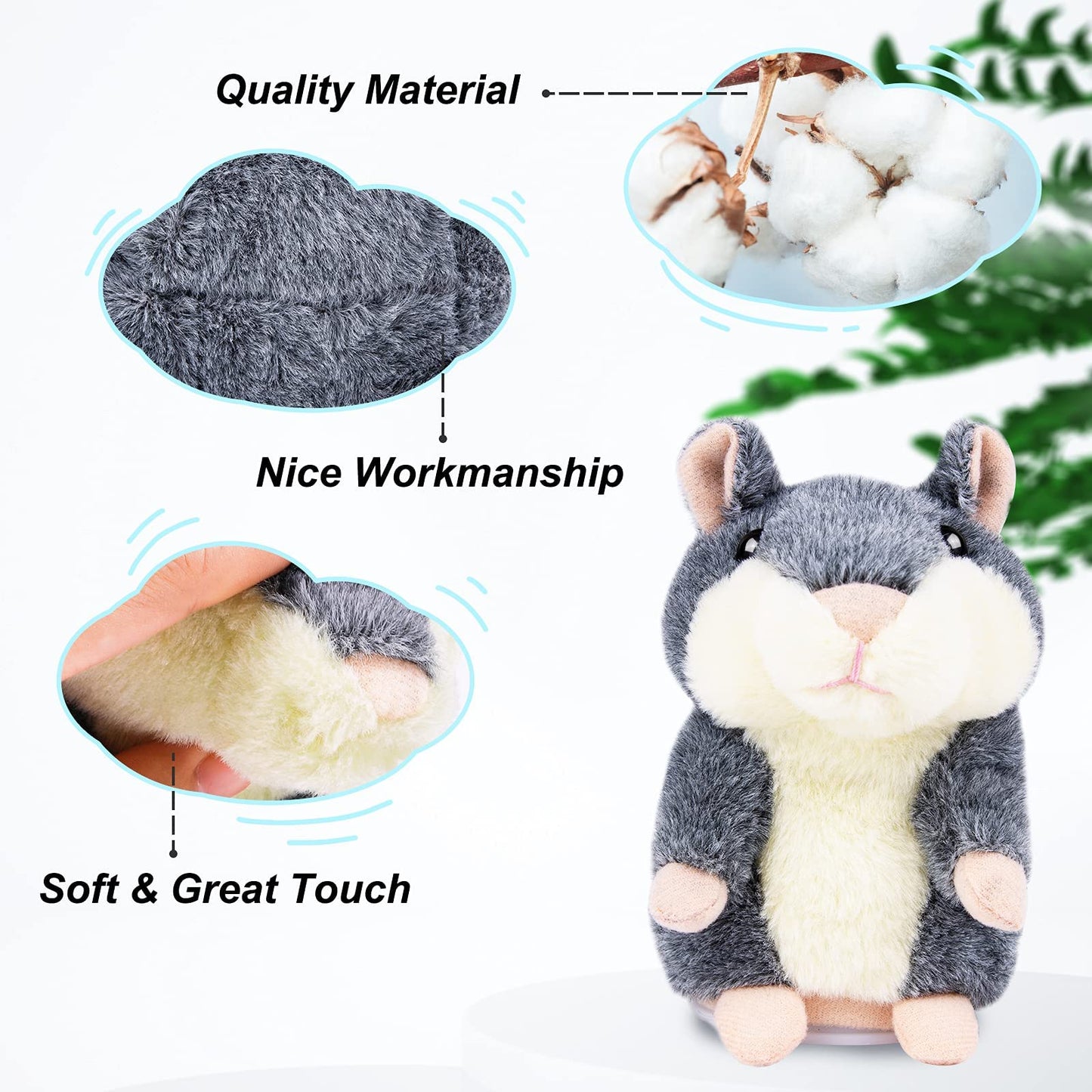 Ayeboovi Kids Toys for Ages 2-4 Talking Hamster Repeats What You Say, Stuffed Animals for Toddler Kid Birthday Gift, Fun Interac