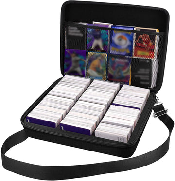 Card Deck Case For Trading Cards, Card Storage Box Holder For Magic The Gathering Booster/For Cards Against Humanity/For Cah Tcg Mtg Commander/For Yugioh/Football/Topps Sports Collectible Cards(Black)