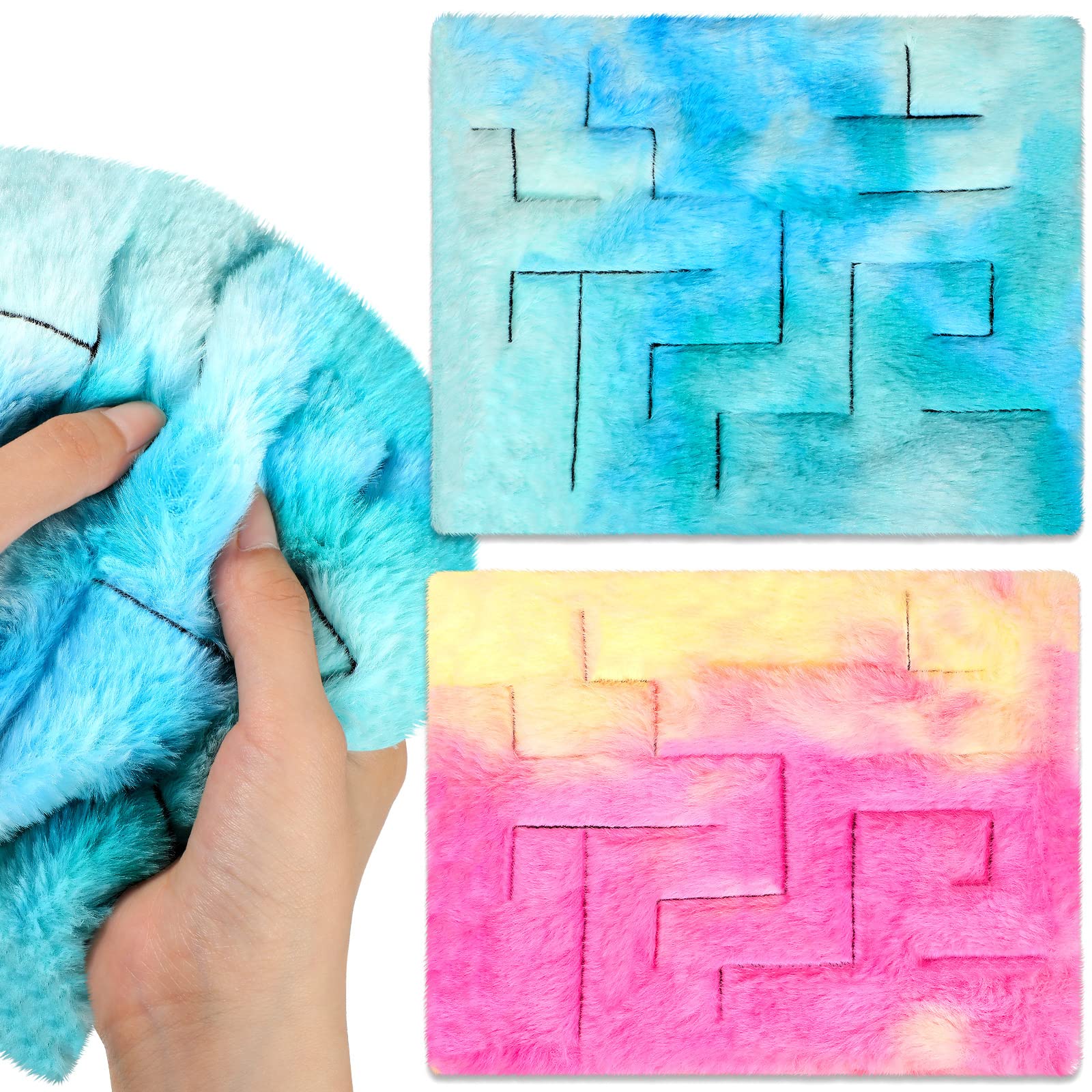 Frienda 2 Pack Marble Maze Mat Fidget Tactile Sensory Toys Stress Relief Toys Relief Anxiety Calming Mats For School Classroom Reduce Stress Anxiety Improve Focus(Vivid Style,8.7 X 6.3 Inch)