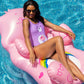 FUN.COM Cheer Bear Pool Float - Pink Vinyl Inflatable, Cheer Bear Size