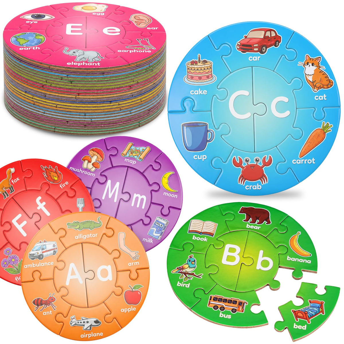 PraxiKidy Alphabet Puzzle,ABC Alphabet Learning Toys for Kids Ages 35