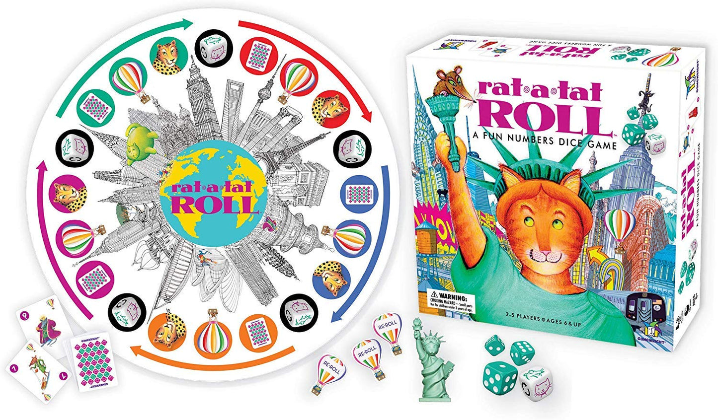 Gamewright Rat-A-Tat Roll Game | Multicolor Paper Board Game | Model 425