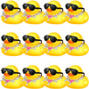 Chivao 12 Pcs Mini Rubber Ducks With Sunglasses/ Glasses And Hats/ Necklace, Cruise Rubber Ducks In Bulk Small Bathtub Toy For Hiding Party Favor(Fancy Style,Yellow)