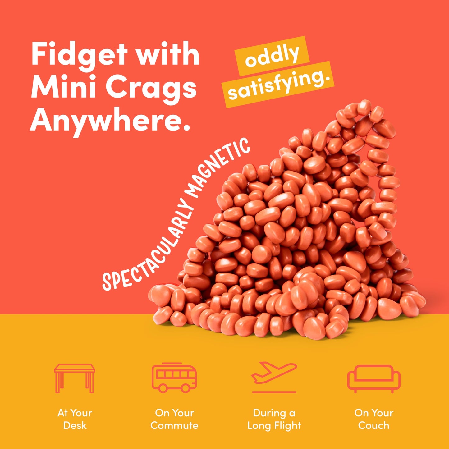 Speks Crags Ferrite Putty, 150+ Ferrite Stones In A Tin, Fidget Toy For Adults & Teens 14+, Desk Toy For Office, Christmas Gift, Holiday Stocking Stuffer, Stress Relief Present | Matte Coral, Small