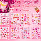 UPINS 48 Sheets Valentine Heart Stickers, Colorful Heart Stickers Kids Valentine Stickers for Labels Scrapbook Love Wedding Part