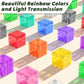 Apluses 64Pcs Magnetic Blocks Building Toys - Transparent Rainbow Magnetic Cubes Set, Outdoor Sensory Autism Stem Toys Gifts For