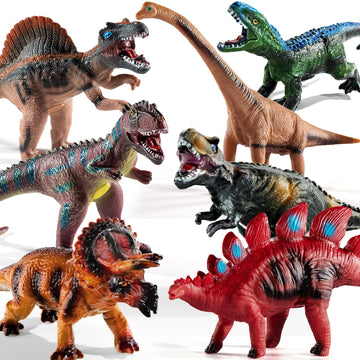 Niplooow Big Dinosaur Toys Kids 3-5, 7 Piece Realistic Large Soft Dinosaur Figures For Kids Toddlers Boys, Jumbo Dinosaur Toys F