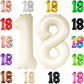 Katchon, Cream White 18 Balloon Numbers - Large, 40 Inch | 18 Balloons, 18Th Birthday Decorations For Girls | 18Th Birthday Balloons | Number 18 Balloons, Anniversary Decorations | White 18 Balloons