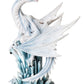 Ptc 10.5 Inch White Ice Dragon On Crystal Mythological Statue Figurine