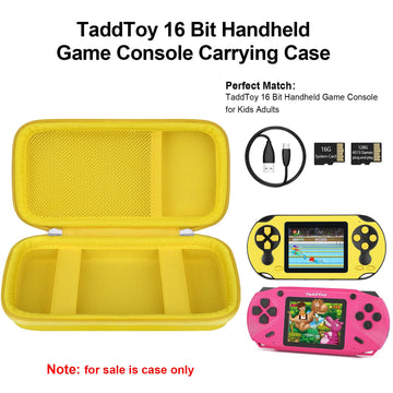 Elonbo Carrying Case Compatible with TaddToy 16 Bit Handheld Game Console for Kids Adults, Classic Retro Video Games Travel Stor