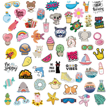 Bekayshad Stickers For Water Bottles, 200 Pack/Pcs Hydroflask Cute Vinyl Vsco Aesthetic Waterproof Stickers Laptop Skateboard Computer Phone Stickers For Kids Teens Girls, Sticker Packs